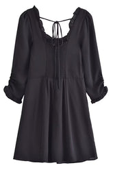 Vestido corto negro mini sin espalda